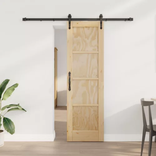 vidaXL Csúszó ajtó ORKDAL Természetes és Fekete 61 x 198,5 cm