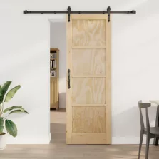   vidaXL Csúszó ajtó ORKDAL Természetes és Fekete 73,5 x 211 cm