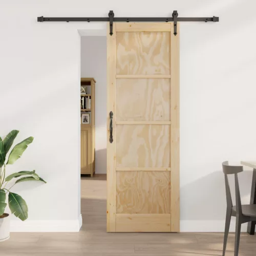 vidaXL Csúszó ajtó ORKDAL Természetes és Fekete 73,5 x 211 cm