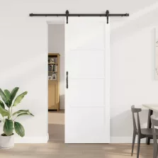   vidaXL Csúszó ajtó ORKDAL Fehér és Fekete 83 x 232 cm Tömör Fenyőfa