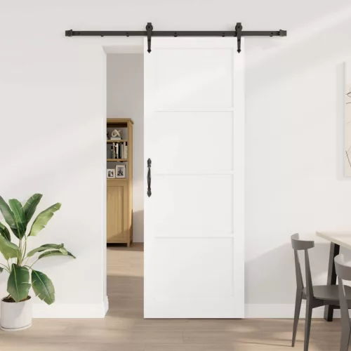 vidaXL Csúszó ajtó ORKDAL Fehér és Fekete 83 x 232 cm Tömör Fenyőfa
