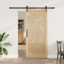   vidaXL Csúszó ajtó ORKDAL Természetes és Fekete 86 x 198,5 cm