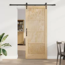   vidaXL Csúszó ajtó ORKDAL Természetes és Fekete 86 x 211 cm