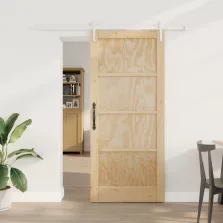   vidaXL Csúszó ajtó ORKDAL Természetes és Fehér 86 x 198,5 cm