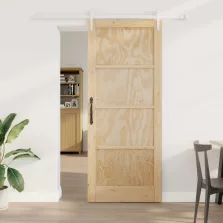   vidaXL Csúszó ajtó ORKDAL Természetes és Fehér 86 x 211 cm