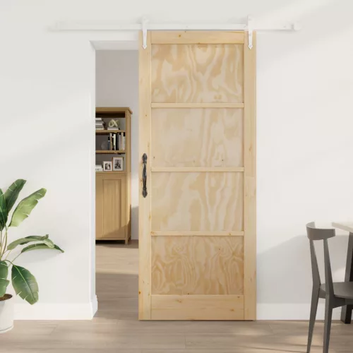 vidaXL Csúszó ajtó ORKDAL Természetes és Fehér 86 x 211 cm