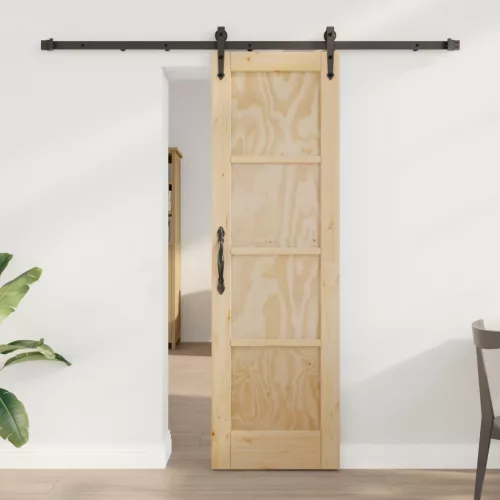 vidaXL Csúszó ajtó ORKDAL Természetes és Fekete 61 x 198,5 cm
