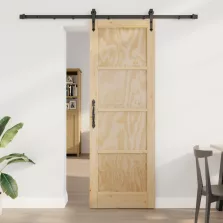   vidaXL Csúszó ajtó ORKDAL Természetes és Fekete 73,5 x 211 cm