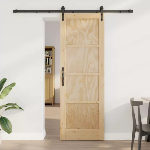 vidaXL Csúszó ajtó ORKDAL Természetes és Fekete 73,5 x 211 cm