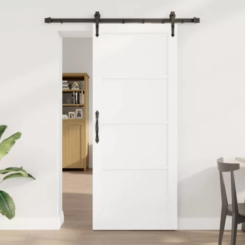 vidaXL Csúszó ajtó ORKDAL Fehér 83 x 202 cm Tömör Fenyőfa