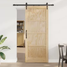   vidaXL Csúszó ajtó ORKDAL Természetes 86 x 211 cm Tömör Fenyőfa