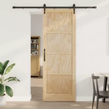   vidaXL Csúszó ajtó ORKDAL Természetes 83 x 232 cm Tömör Fenyőfa