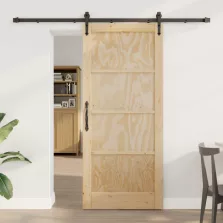   vidaXL Csúszó ajtó ORKDAL Természetes 86 x 198,5 cm Tömör Fenyőfa