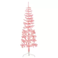   vidaXL rózsaszín vékony fél műkarácsonyfa állvánnyal 150 cm