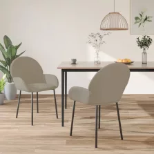 vidaXL 2 db világosszürke bársony étkezőszék