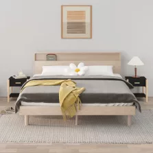   vidaXL 2 db fekete szerelt fa ágy melletti asztal 42 x 38 x 45 cm