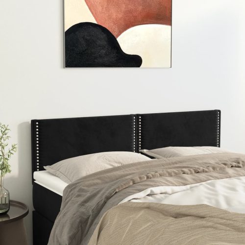 vidaXL 2 db fekete bársony fejtámla 72 x 5 x 78/88 cm