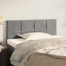 vidaXL világosszürke bársony fejtámla 90x5x78/88 cm
