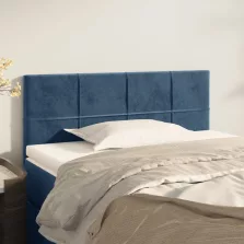 vidaXL sötétkék bársony fejtámla 100x5x78/88 cm