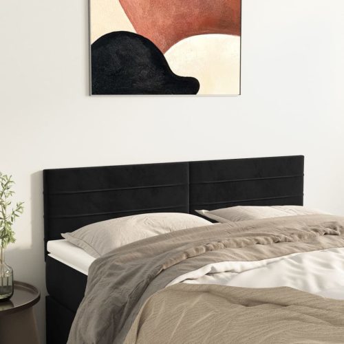 vidaXL 2 db fekete bársony fejtámla 72 x 5 x 78/88 cm