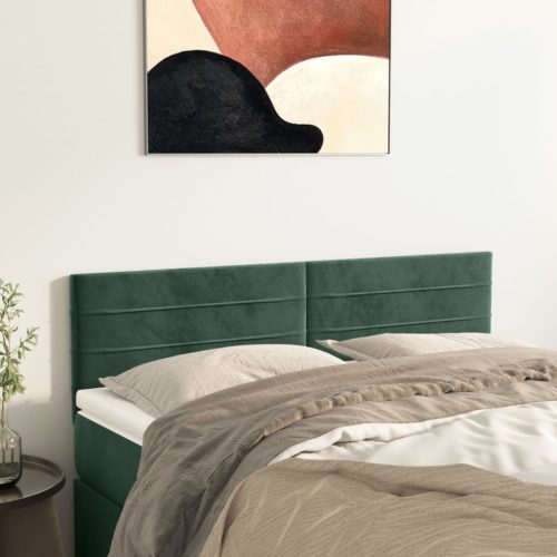 vidaXL 2 db sötétzöld bársony fejtámla 72 x 5 x 78/88 cm