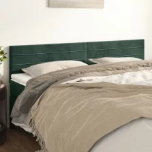vidaXL 2 db sötétzöld bársony fejtámla 90x5x78/88 cm