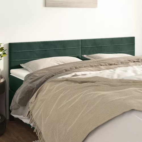 vidaXL 2 db sötétzöld bársony fejtámla 90x5x78/88 cm