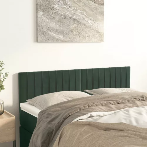 vidaXL 2 db sötétzöld bársony fejtámla 72 x 5 x 78/88 cm