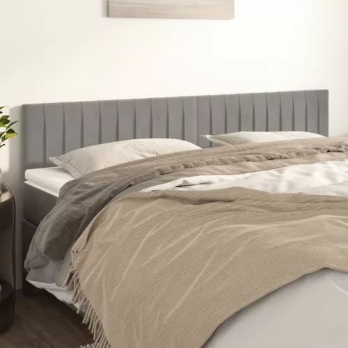 vidaXL 2 db világosszürke bársony fejtámla 80 x 5 x 78/88 cm