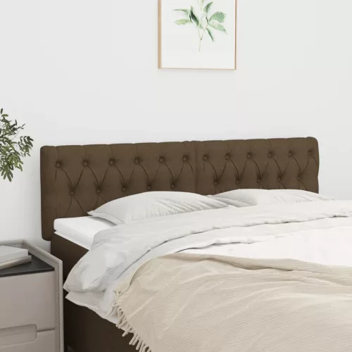 vidaXL 2 db sötétbarna szövet fejtámla 80x7x78/88 cm