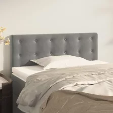 vidaXL világosszürke bársony fejtámla 90x5x78/88 cm