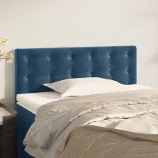 vidaXL sötétkék bársony fejtámla 90x5x78/88 cm