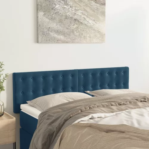 vidaXL 2 db sötétkék bársony fejtámla 72 x 5 x 78/88 cm