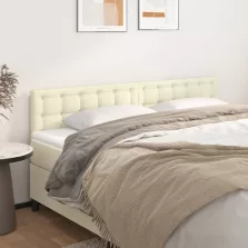 vidaXL 2 db krémszínű műbőr fejtámla 90x5x78/88 cm