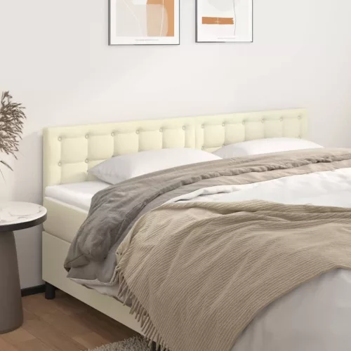 vidaXL 2 db krémszínű műbőr fejtámla 90x5x78/88 cm