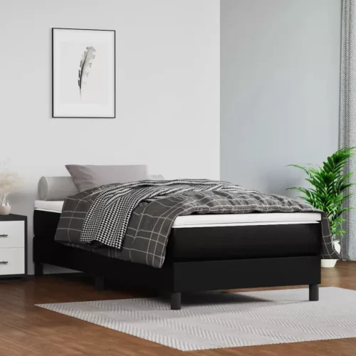 vidaXL fekete műbőr zsebrugós ágymatrac 80 x 200 x 20 cm