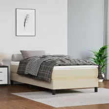   vidaXL krémszínű műbőr zsebrugós ágymatrac közepes keménységű 80 x 200 x 20 cm