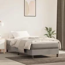   vidaXL világosszürke bársony zsebrugós ágymatrac 90x190x20 cm