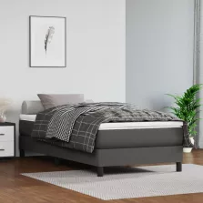   vidaXL szürke műbőr zsebrugós ágymatrac közepes keménységű 90x200x20 cm