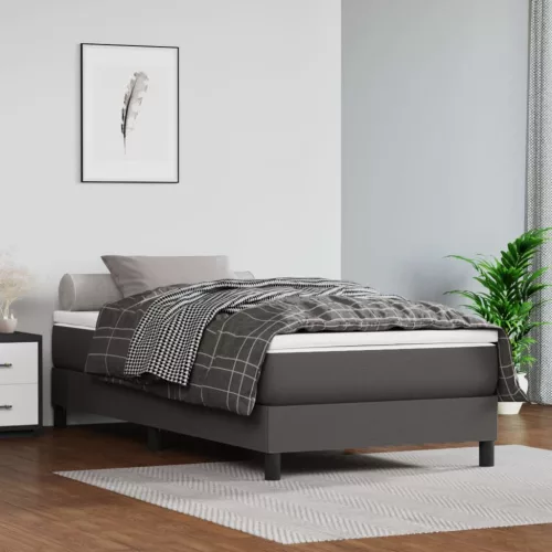 vidaXL szürke műbőr zsebrugós ágymatrac közepes keménységű 90x200x20 cm