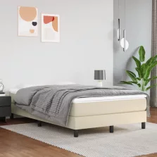   vidaXL krémszínű műbőr zsebrugós ágymatrac közepes keménységű 120x200x20 cm