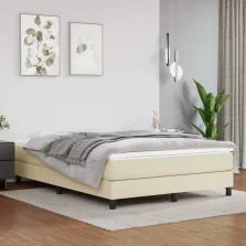   vidaXL krémszínű műbőr zsebrugós ágymatrac közepes keménységű 140x200x20 cm