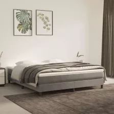  vidaXL világosszürke bársony zsebrugós ágymatrac 160x200x20 cm