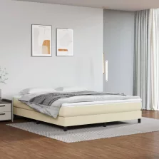   vidaXL krémszínű műbőr zsebrugós ágymatrac közepes keménységű 180x200x20 cm