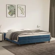   vidaXL sötétkék bársony zsebrugós ágymatrac 180x200x20 cm