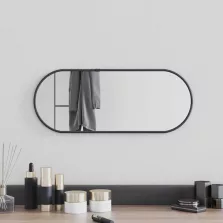 vidaXL fekete ovális falitükör 50x20 cm