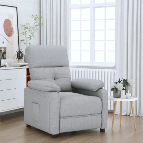 vidaXL világosszürke szövet dönthető fotel