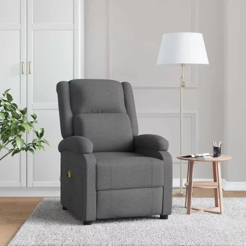 vidaXL sötétszürke szövet masszázsfotel