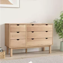   vidaXL OTTA tömör fenyőfa fiókos szekrény 111x43x73,5 cm