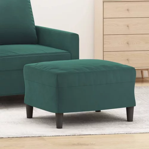 vidaXL sötétzöld bársony lábzsámoly 60 x 50 x 41 cm